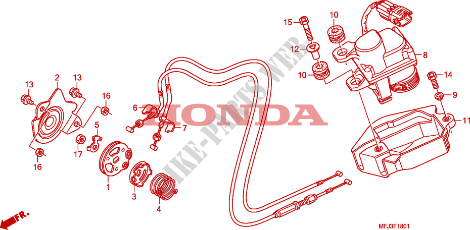 SERVO MOTEUR pour Honda CBR 600 RR GRAY ORANGE de 2011