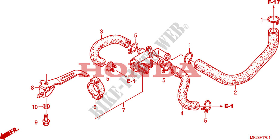 SOUPAPE DE COMMANDE   INJECTION AIR pour Honda CBR 600 RR GREY ORANGE de 2011