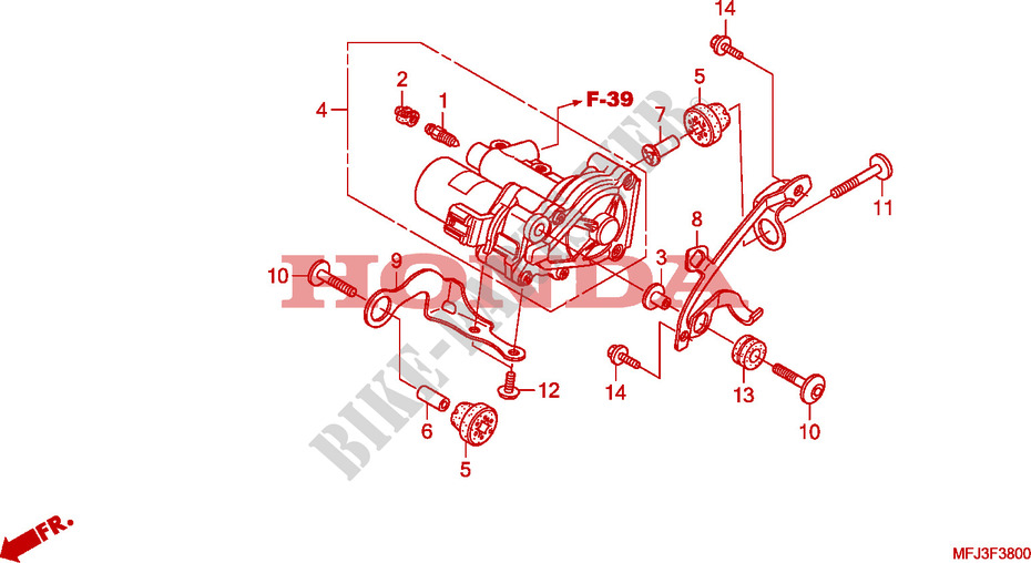 SYSTEME D'ASSERVISSEMENT   ARRIERE(CBR600RA) pour Honda CBR 600 RR GREY ORANGE de 2011
