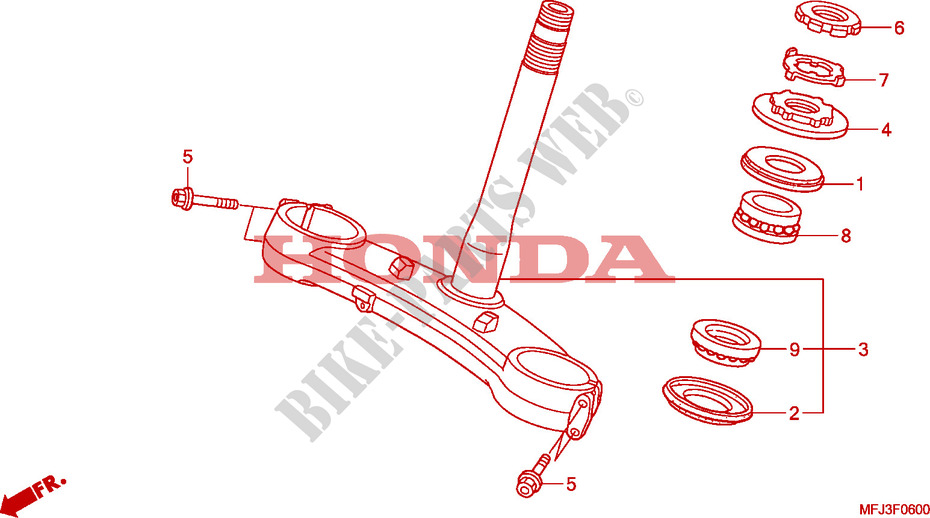 TE DE FOURCHE pour Honda CBR 600 RR ALARANJADO CINZA de 2011