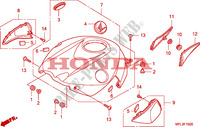 CAPOT DE RESERVOIR pour Honda CBR 1000 RR FIREBLADE TRICOLORE de 2010