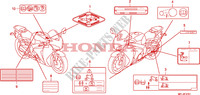 ETIQUETTE DE PRECAUTIONS(2) pour Honda CBR 1000 RR FIREBLADE ABS TRICOLOUR de 2011
