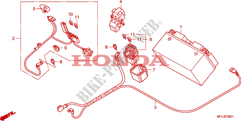 BATTERIE(CBR1000RA) pour Honda CBR 1000 RR FIREBLADE ABS TRICOLOUR de 2011