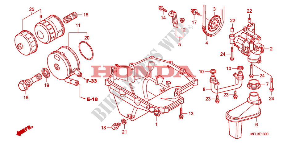 CARTER   POMPE   FILTRE A HUILE pour Honda CBR 1000 RR FIREBLADE ABS BLACK de 2011