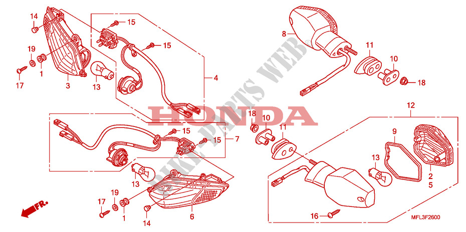 CLIGNOTANT(CBR1000RR8) pour Honda CBR 1000 RR FIREBLADE de 2008
