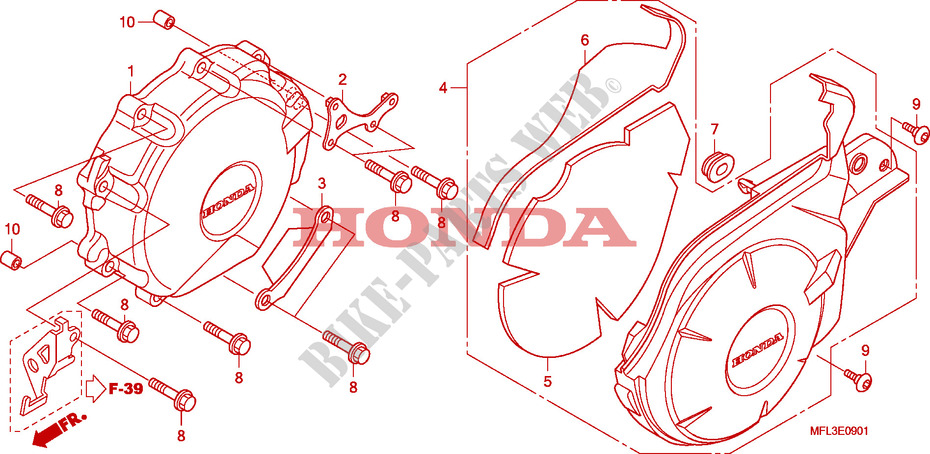 COUVERCLE DE GENERATEUR C.A.(CBR1000RA) pour Honda CBR 1000 RR FIREBLADE ABS TRICOLORE de 2011