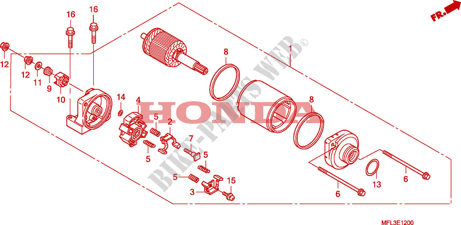 DEMARREUR pour Honda CBR 1000 RR FIREBLADE ABS TRICOLOUR de 2011