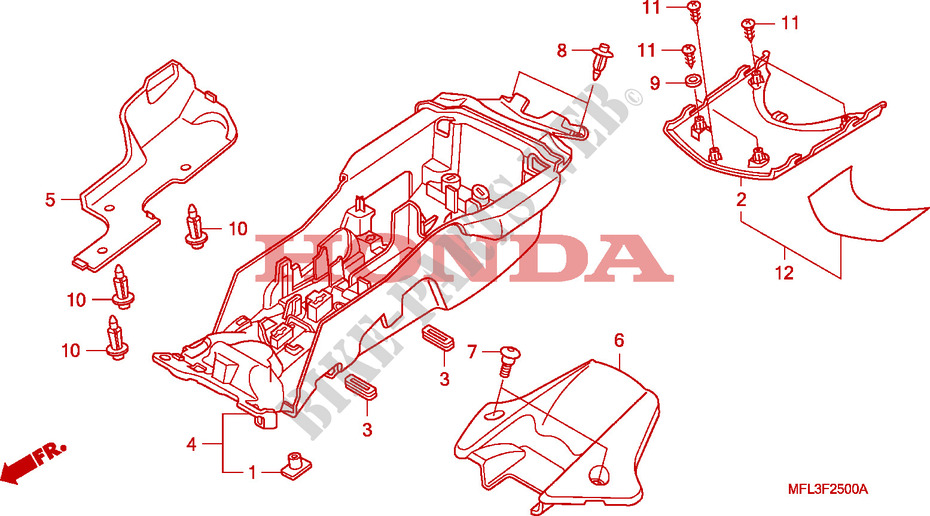 GARDE BOUE ARRIERE(CBR1000RR) pour Honda CBR 1000 RR FIREBLADE de 2010