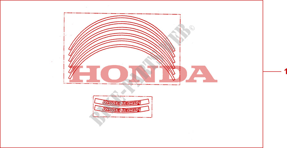 LISERES DE JANTES pour Honda CBR 1000 RR FIREBLADE LARANJA de 2010