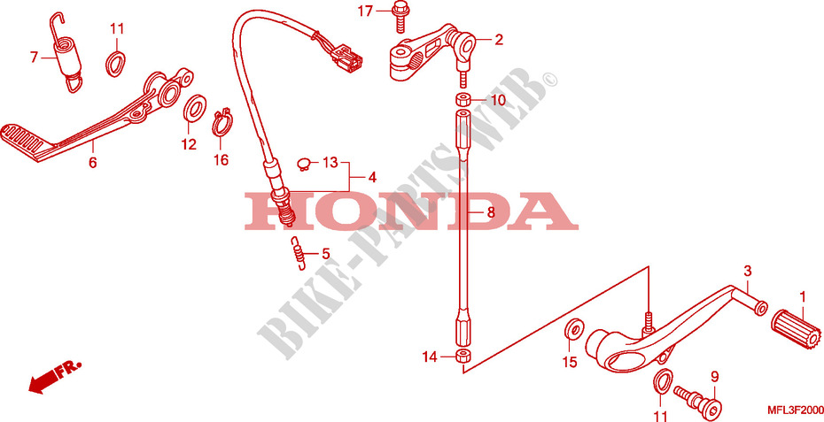 PEDALE pour Honda CBR 1000 RR FIREBLADE TRICOLORE de 2010