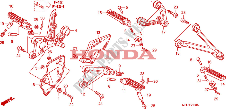 REPOSE PIED pour Honda CBR 1000 RR FIREBLADE de 2008