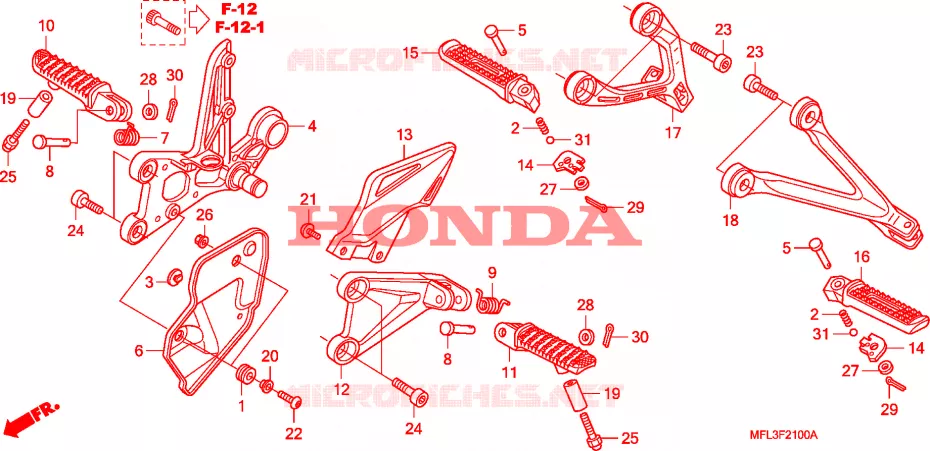 REPOSE PIED Honda MOTO 1000 CBR 2010  CBR1000RRA