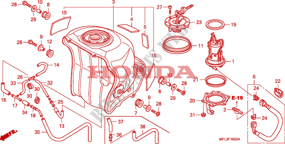 RESERVOIR A CARBURANT   POMPE A ESSENCE pour Honda CBR 1000 RR FIREBLADE ABS REPSOL de 2011
