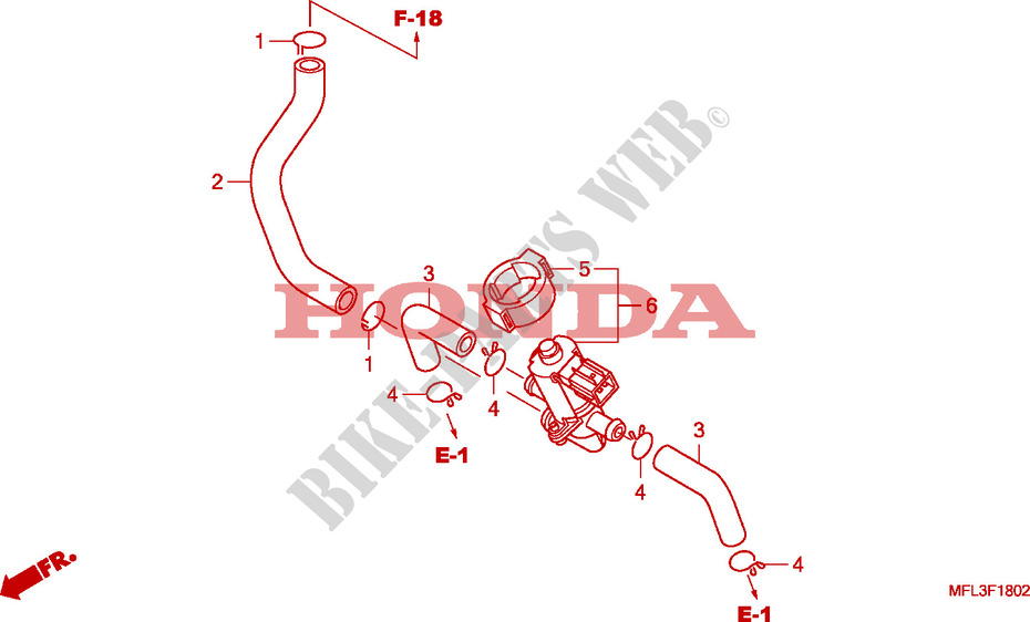 SYSTÈME DE RECYCLAGE DES GAZ pour Honda CBR 1000 RR FIREBLADE ORANGE de 2010