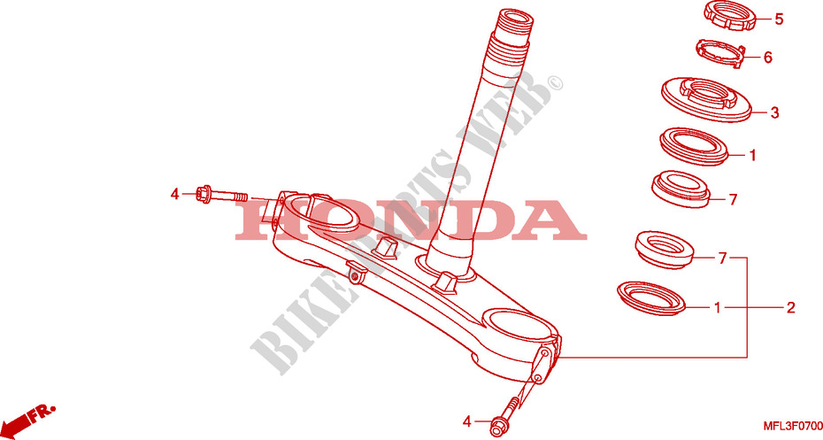 TE DE FOURCHE pour Honda CBR 1000 RR FIREBLADE ABS TRICOLOUR de 2011