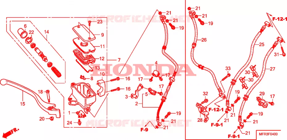 MAITRE CYLINDRE DE FREIN AVANT Honda MOTO 1300 VT 2011  VT1300CXA