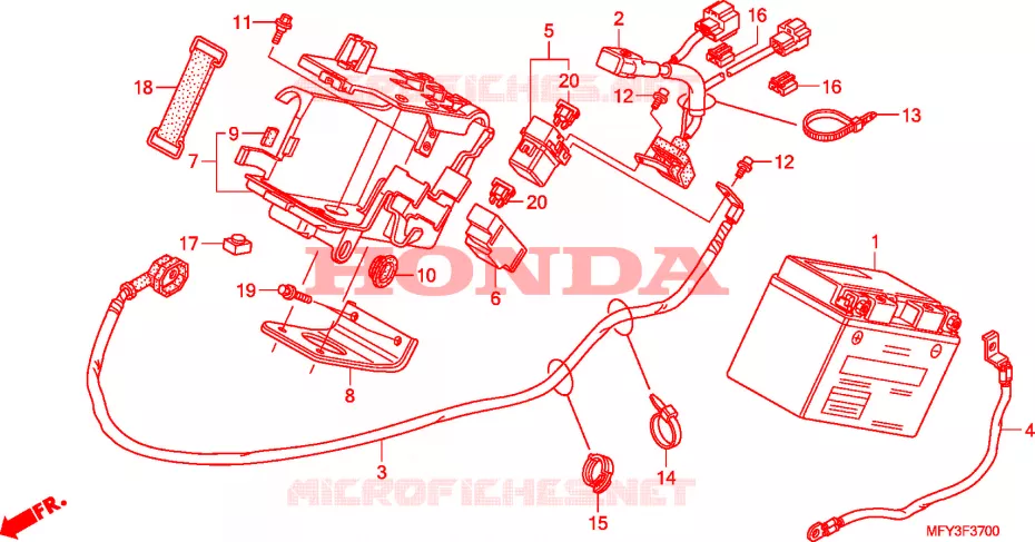 BATTERIE Honda MOTO 1300 VT 2011  VT1300CSAB