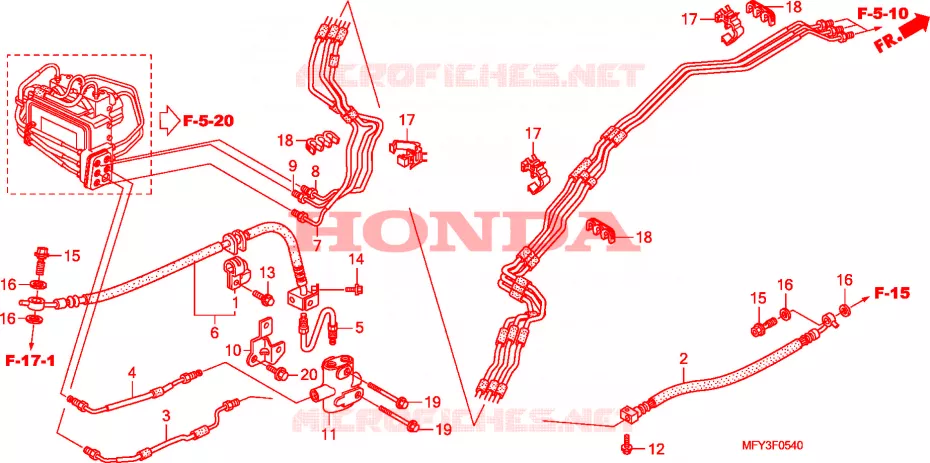 CONDUITE DE FREIN(ABS) Honda MOTO 1300 VT 2011  VT1300CSAB