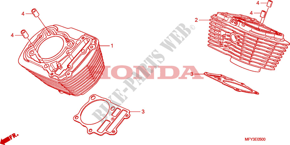 CYLINDRE pour Honda VT 1300 C ABS de 2010