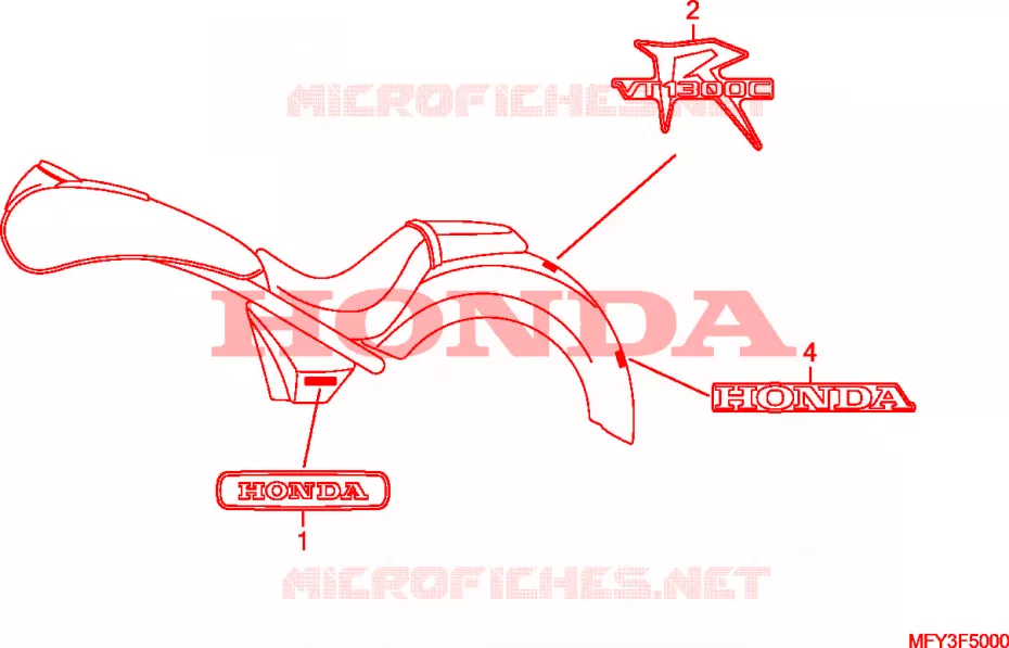 EMBLEME/MARQUE(VT1300CR/CRA) Honda MOTO 1300 VT 2011  VT1300CRB