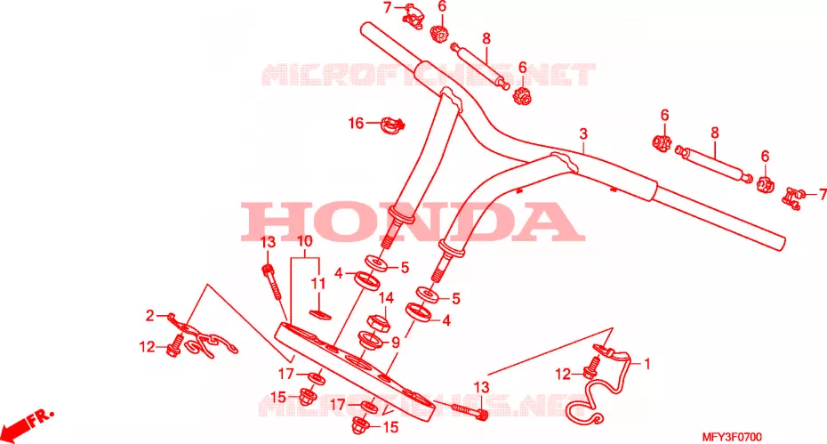 GUIDON - TE DE FOURCHE Honda MOTO 1300 VT 2011  VT1300CSAB