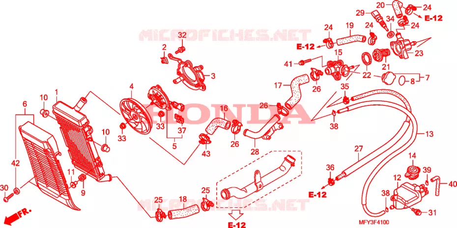 RADIATEUR Honda MOTO 1300 VT 2012  VT1300CSAB