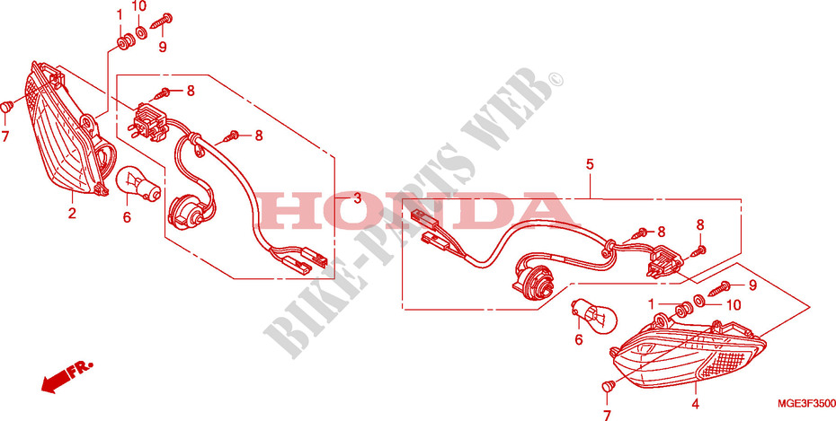 CLIGNOTANT pour Honda VFR 1200 DCT de 2010