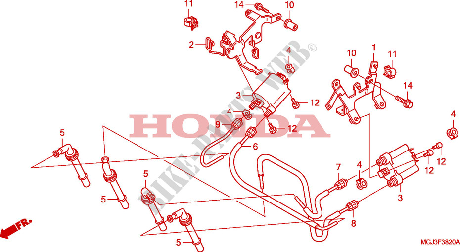 BOBINE D'ALLUMAGE pour Honda CBF 1000 F ABS 98HP de 2010