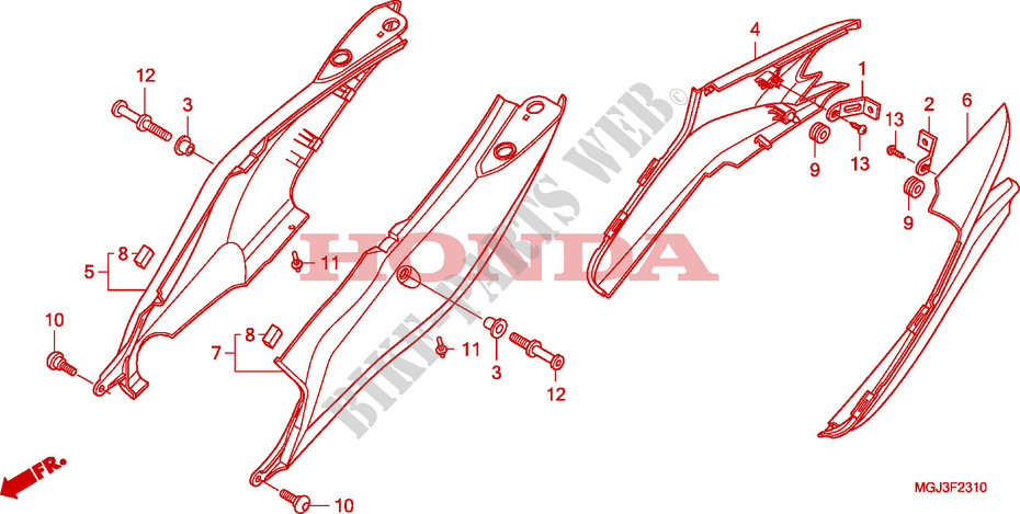 CARENAGES ARRIERE pour Honda CBF 1000 F ABS TS de 2011