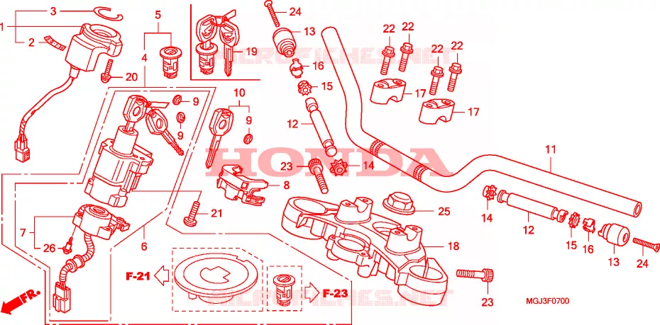 GUIDON - TE DE FOURCHE Honda MOTO 1000 CBF 2011  CBF1000FSB