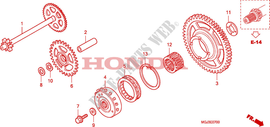 ROUE LIBRE DE DEMARREUR pour Honda CBF 1000 F ABS 98HP de 2011
