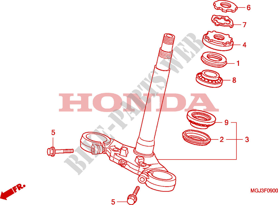 TE DE FOURCHE pour Honda CBF 1000 F ABS 98HP de 2010