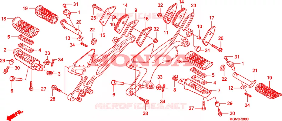 REPOSE PIED Honda MOTO 600 CBF 2010  CBF600NA