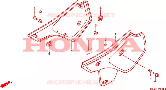 COUVERCLES LATERAUX Honda MOTO 600 XR 1985  XR600RF