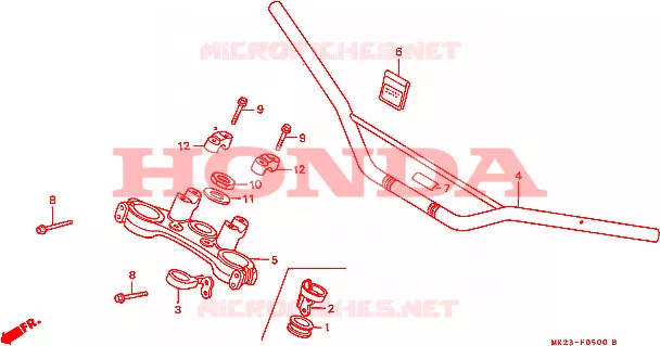 GUIDON - TE DE FOURCHE Honda MOTO 600 XR 1987  XR600RG