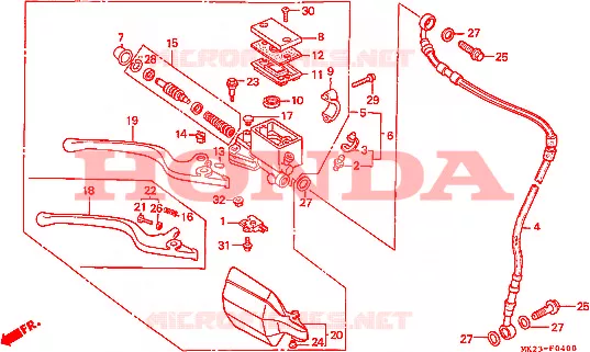 MAITRE CYLINDRE DE FREIN AVANT Honda MOTO 600 XR 1987  XR600RH