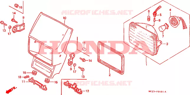 PHARE Honda MOTO 600 XR 1985  XR600RF