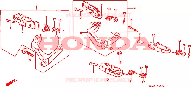 REPOSE PIED Honda MOTO 600 XR 1989  XR600RK