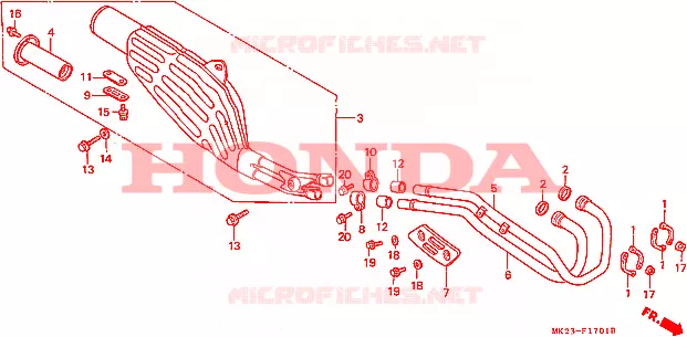 SILENCIEUX D'ECHAPPEMENT Honda MOTO 600 XR 1990  XR600RL