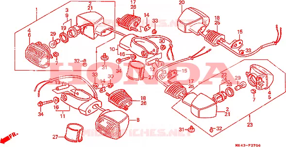 CLIGNOTANT Honda MOTO 500 XBR 1987  XBR500H