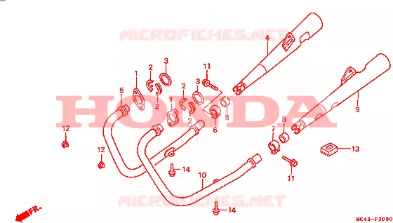SILENCIEUX D'ECHAPPEMENT(1) Honda MOTO 500 XBR 1985  XBR500F