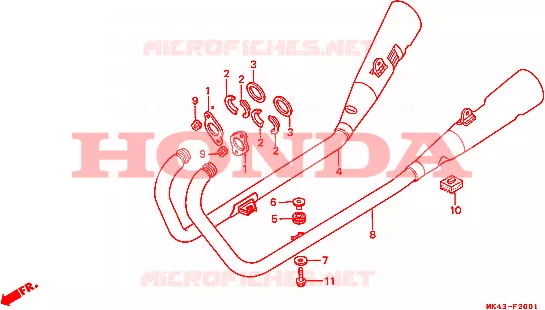 SILENCIEUX D'ECHAPPEMENT(2) Honda MOTO 500 XBR 1987  XBR500H