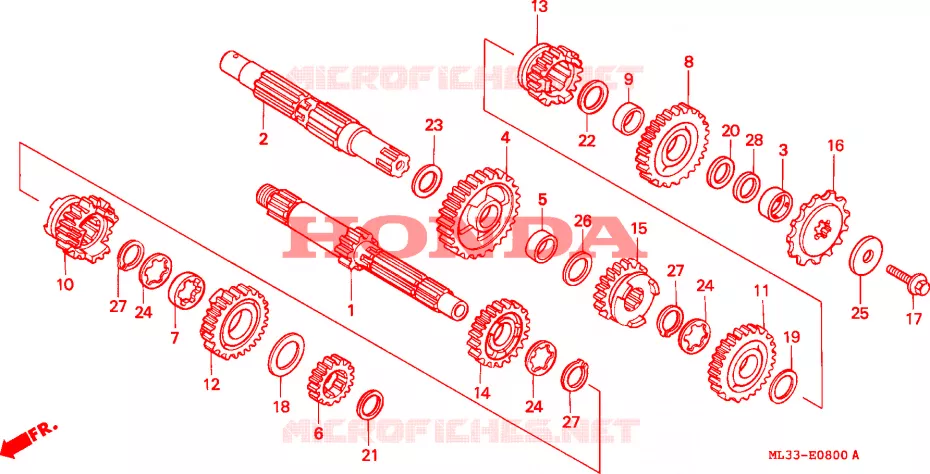 BOITE DE VITESSES Honda MOTO 500 CR 1991  CR500RM