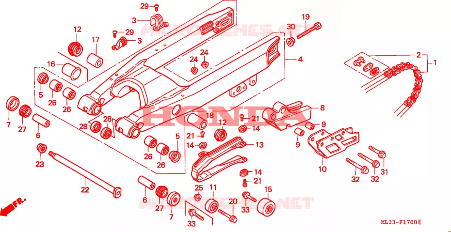 BRAS OSCILLANT Honda MOTO 500 CR 1997  CR500RV