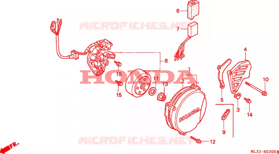 CARTER MOTEUR GAUCHE - ALTERNATEUR Honda MOTO 500 CR 1991  CR500RM