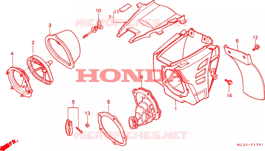 FILTRE A AIR (CR500RM-) Honda MOTO 500 CR 1992  CR500RN