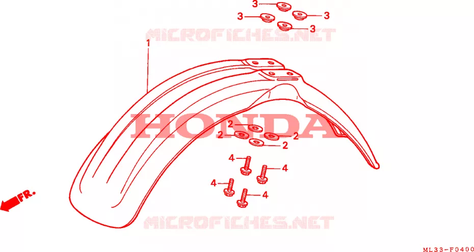 GARDE BOUE AVANT Honda MOTO 500 CR 1990  CR500RL