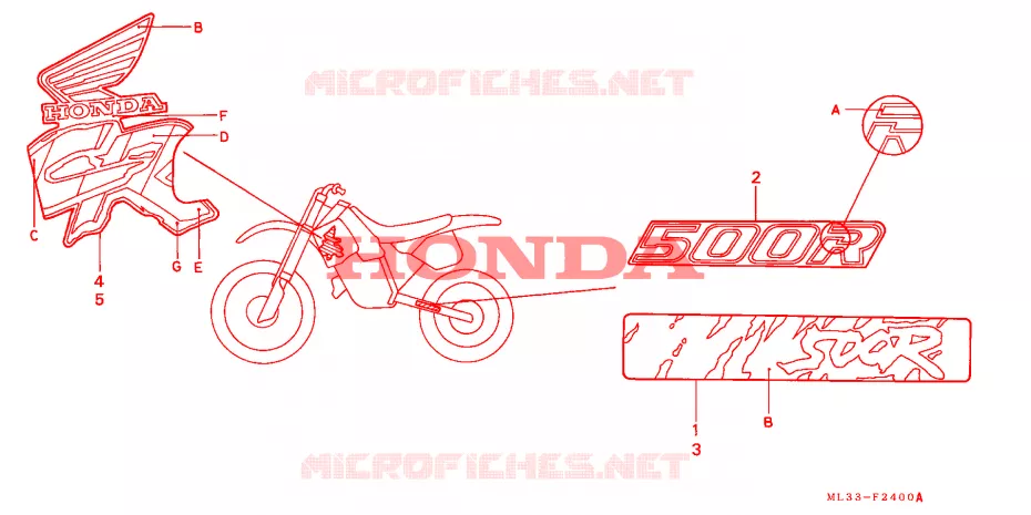 MARQUE(CR500RL/RM) Honda MOTO 500 CR 1990  CR500RL