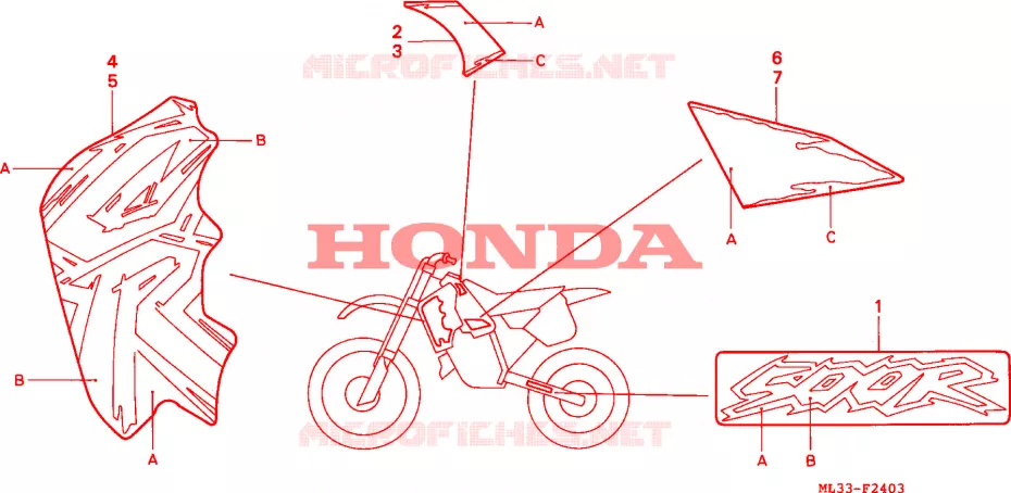 MARQUE(CR500RS) Honda MOTO 500 CR 1995  CR500RS