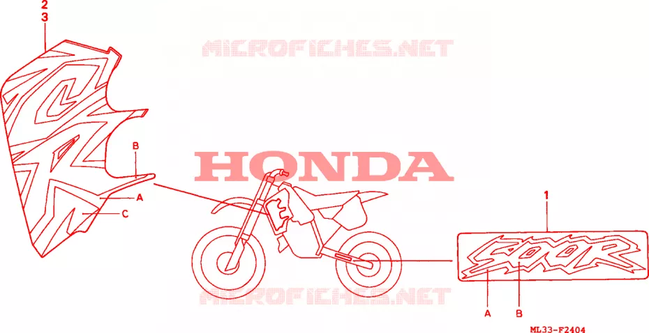 MARQUE(CR500RT) Honda MOTO 500 CR 1996  CR500RT